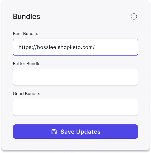 Step 3: Add your Bundles's Links (Optional)