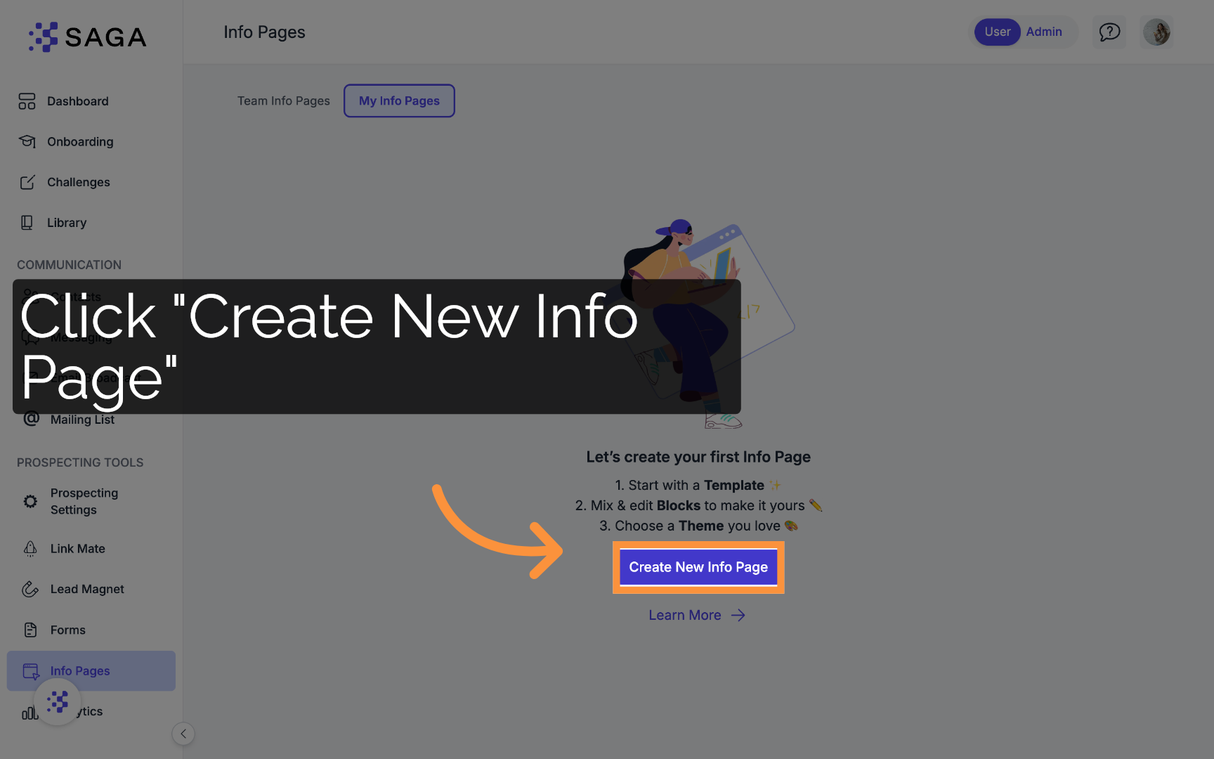 Click Create New Info Page